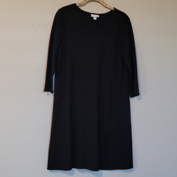 J. JILL Ponte Knit Seamed 3/4 Sleeve Pullover Shift Dress Excellent Condition SP - Picture 2 of 7